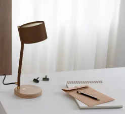 Lampe à poser, CANOPEE, Brun cognac, L16cm, H37cm - JURIE & JARRE