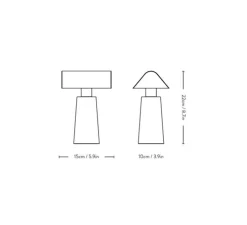 Lampe à poser, Caret, Gris soie, LED, dim, 2700K, 100 lm, L15cm, H22cm - Andtradition