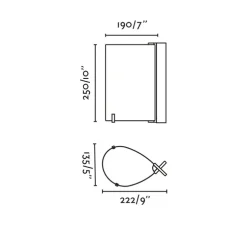 Lampe à poser, Cata, frȇne noir, LED, 2200K, 80 lm, L13,5cm, H25cm - Faro