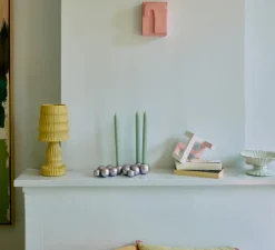 Lampe à poser, Ceramic, ochre, Ø15cm, H34cm-HKLIVING