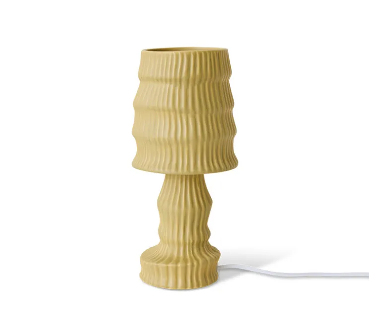 Lampe à poser, Ceramic, ochre, Ø15cm, H34cm-HKLIVING