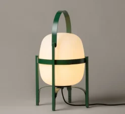 Lampe à poser, Cesta Exterior, vert anglais, IP65, Ø33cm, H57cm - Santa & Cole