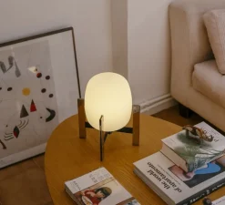 Lampe à poser, Cestita Metallica, acier poli, Ø23cm, H28cm - Santa & Cole