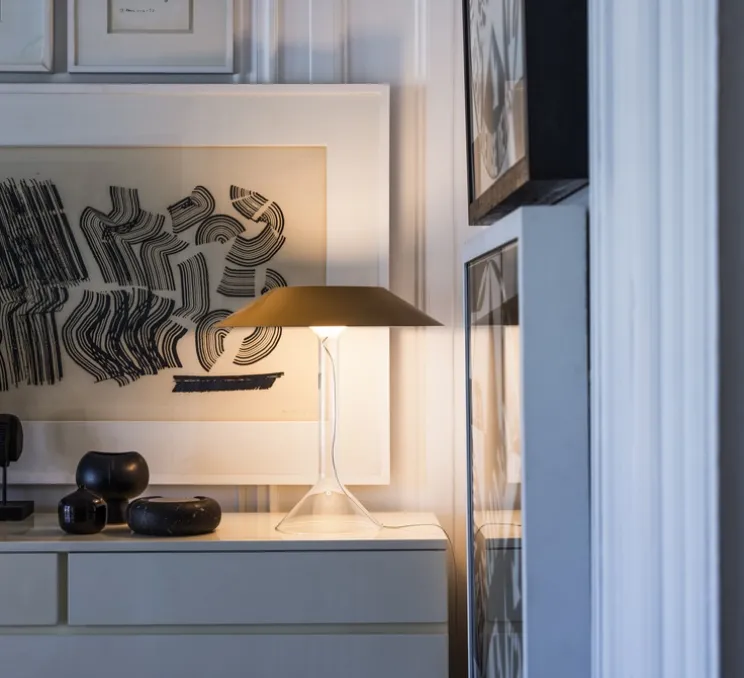 Lampe à poser, Chapeaux M, ocre, LED, dim, 2700K, 900 lm, Ø44cm, H47cm - Foscarini