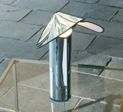 Lampe à poser, Chiara, aluminium et blanc, bordure anthracite, L28cm, H41cm - Flos