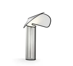 Lampe à poser, Chiara, aluminium et blanc, bordure anthracite, L28cm, H41cm - Flos