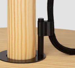 Lampe à poser, Clasica S, pin teinté noir, Ø55cm, H63cm - Luxcambra