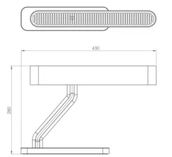 Lampe à poser, Colt, laiton, L43cm, H27,9cm - Bert Frank