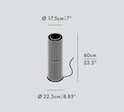 Lampe à poser, Column 175, carbone, LED, dim, 1800-3000K, 1422 lm, Ø20cm, H60cm - A-N-D