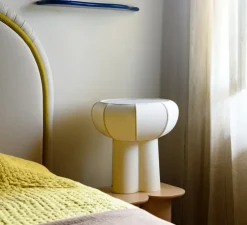 Lampe à poser, Couqueto, blanc moucheté, Ø45cm, H44,5cm - Margaux Keller Collections