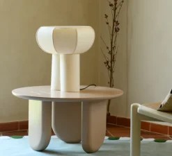 Lampe à poser, Couqueto, blanc moucheté, Ø45cm, H44,5cm - Margaux Keller Collections