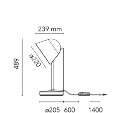 Lampe à poser, Céramique Down, vert, L22cm, H48,9cm - Flos