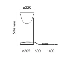 Lampe à poser, Céramique Up, rouge, Ø22cm, H50,4cm - Flos