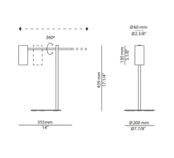 Lampe à poser, Cyls, M-3907, beige, L35,5cm, H43,9cm - Estiluz