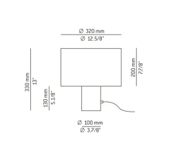 Lampe à poser, Cyls, M-3906P, beige, Ø32cm, H33cm - Estiluz