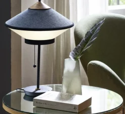 Lampe à poser, Cymbal, bleu atlantic, Ø35cm, H48cm - Forestier