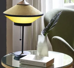 Lampe à poser, Cymbal, jaune or, Ø35cm, H48cm - Forestier