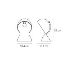 Lampe à poser, Dalù, noir poli, H26cm, L18,4cm - Artemide