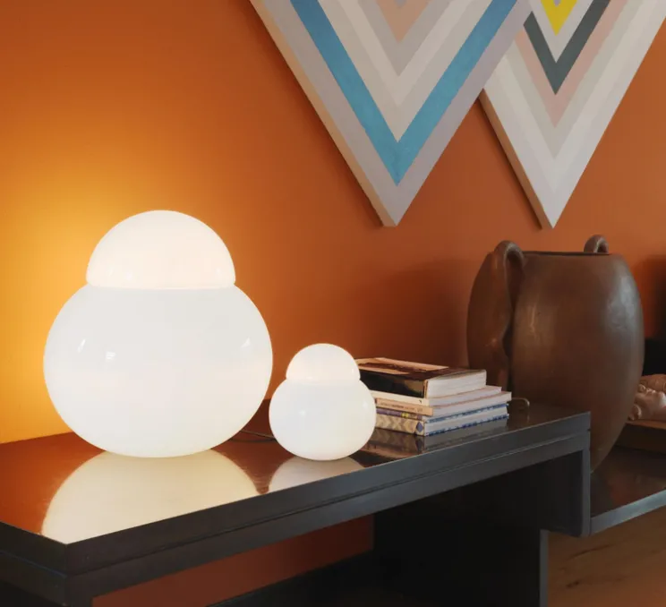 Lampe à poser, Daruma Piccola, blanc, Ø16cm, H17cm - Fontana Arte