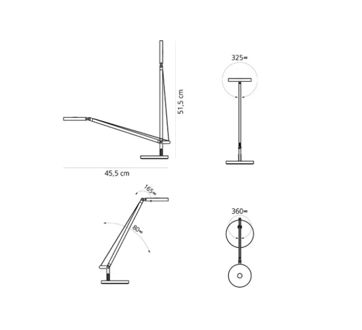 Lampe à poser, Demetra Micro Table, noir, H51,5cm, L45,5cm, LED - Artemide