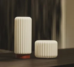 Lampe à poser, Dentelles H29, terra, IP65, LED, 3000K, 100lm, Ø12cm, H29cm - Atelier Pierre