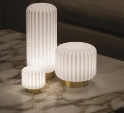 Lampe à poser, Dentelles H15, or, IP65, Ø16cm, H15cm - Atelier Pierre