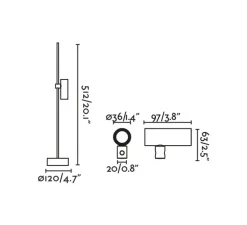 lampe à poser d'extérieur, Clap 512, noir, IP65, LED, 3000K, 524 lm, Ø12cm, H51,2cm - Faro