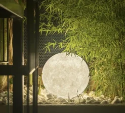 Lampe à poser, d'extérieur, Ex.Moon 1, blanc, IP65, Ø50cm, H50cm - In-es.artdesign