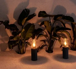 Lampe à poser, d'extérieur, Kila 400, gris foncé, IP65, Ø12cm, H40cm - Faro