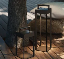 Lampe à poser, d'extérieur, Kuro 250, noir texturé, IP44, LED, dim, 2700K, 145 lm, L14,5cm, H55cm - Astro