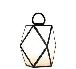 Lampe à poser d'extérieur, Muse Lantern battery, medium, noir et blanc, IP65, LED, 3000k, 430 lm, Ø40cm, H40cm - Contardi