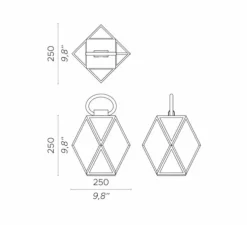 Lampe à poser d'extérieur, Muse Lantern battery, small, noir et blanc, IP65, LED, 3000k, 430 lm, Ø25cm, H25cm - Contardi