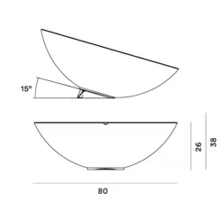 Lampe à poser, d'extérieur, Solar, marron, IP65, Ø80cm, H26cm - Foscarini