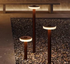 Lampe à poser, d'extérieur, Venexia corten 45, Marron-orangé, IP65, LED, 2700K, 594 lm, Ø22cm, H45cm - PANZERI