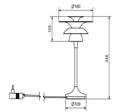 Lampe à poser, Diablo, blanc et rose gold, Ø30cm, H48,4cm - Belid