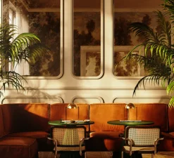 Lampe à poser, Diane - Jacques Adnet, plaqué or, marbre blanc, L32cm, H29cm - Lumen Center Italia