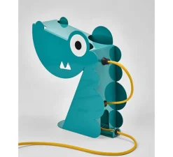 Lampe à poser, Dinosaure, turquoise, L24cm, H22cm - Bleu Carmin Design