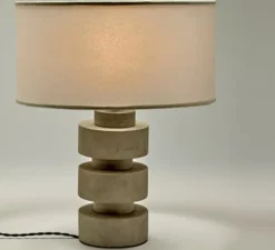 Lampe à poser, Disc lamp, béton, blanc, Ø38cm, H50cm - Serax