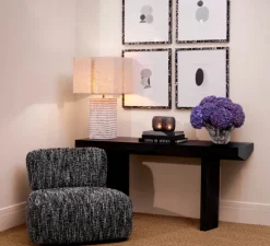 Lampe à poser, Division, céramique raku, blanc craquelé, L45cm, H35cm - Eichholtz