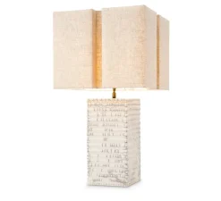 Lampe à poser, Division, céramique raku, blanc craquelé, L45cm, H35cm - Eichholtz