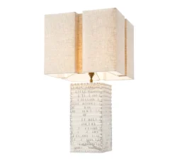 Lampe à poser, Division, céramique raku, blanc craquelé, L45cm, H35cm - Eichholtz