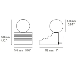 Lampe à poser, Dé-Moulure small debout, noir, L14cm, H24,2cm - CVL