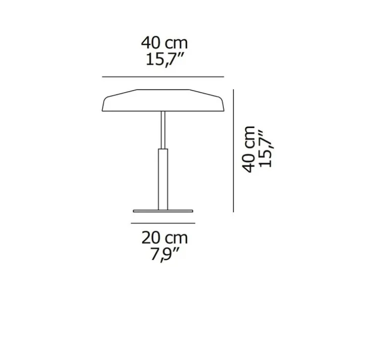 Lampe à poser, Dora 271, Nickel noir satiné, gris fumé, LED, 2700K, 1700 lm, Ø40cm, H40cm - Oluce