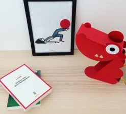 Lampe à poser, Dragon, rouge, L24cm, H22cm - Bleu Carmin Design