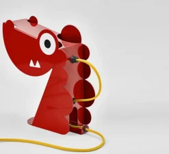 Lampe à poser, Dragon, rouge, L24cm, H22cm - Bleu Carmin Design