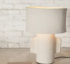 Lampe à poser, Earth, abat-jour rond, blanc, Ø35cm, H46cm - Serax