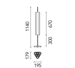 Lampe à poser, Emi, rouge, LED, dim, 3000K, 2886 lm, L19,5cm, H114cm - Flos