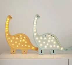 Lampe à poser enfant, Diplodocus, bois, LED, 2700K, 180lm, L39cm, H36cm - Little Lights