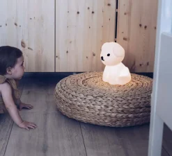 Lampe à poser enfant, Veilleuse, First Light - Chien Snuffy, blanc, LED, 2700K, 100lm, L16cm, H23cm - Mr Maria