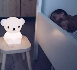Lampe à poser enfant, Veilleuse, First Light - Ours Boris, blanc, LED, 2700K, 100lm, L20cm, H21cm - Mr Maria